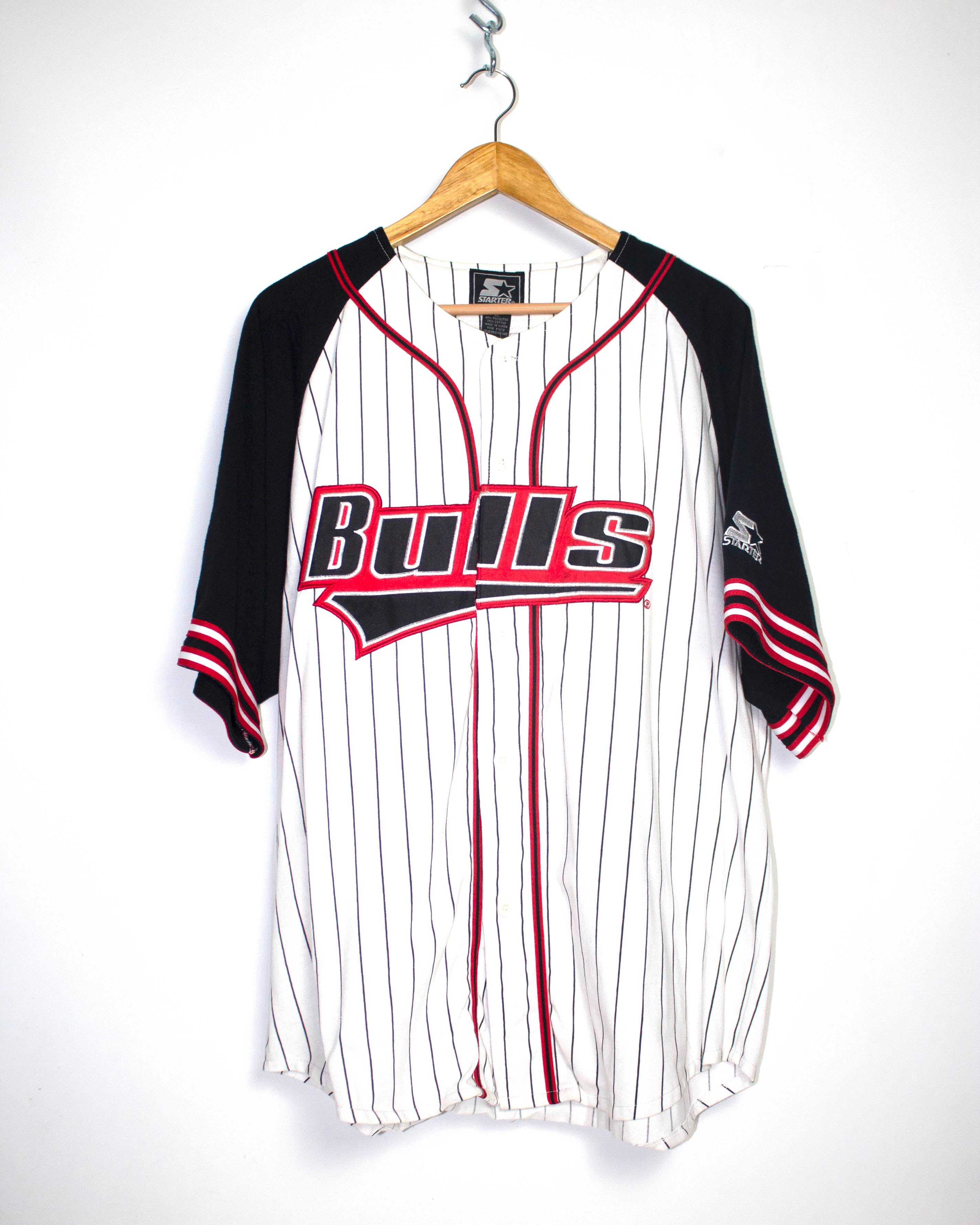 Vintage 1990's Chicago Bulls Starter Colorblock Baseball Jersey Sz.XL /  Sole Food SF