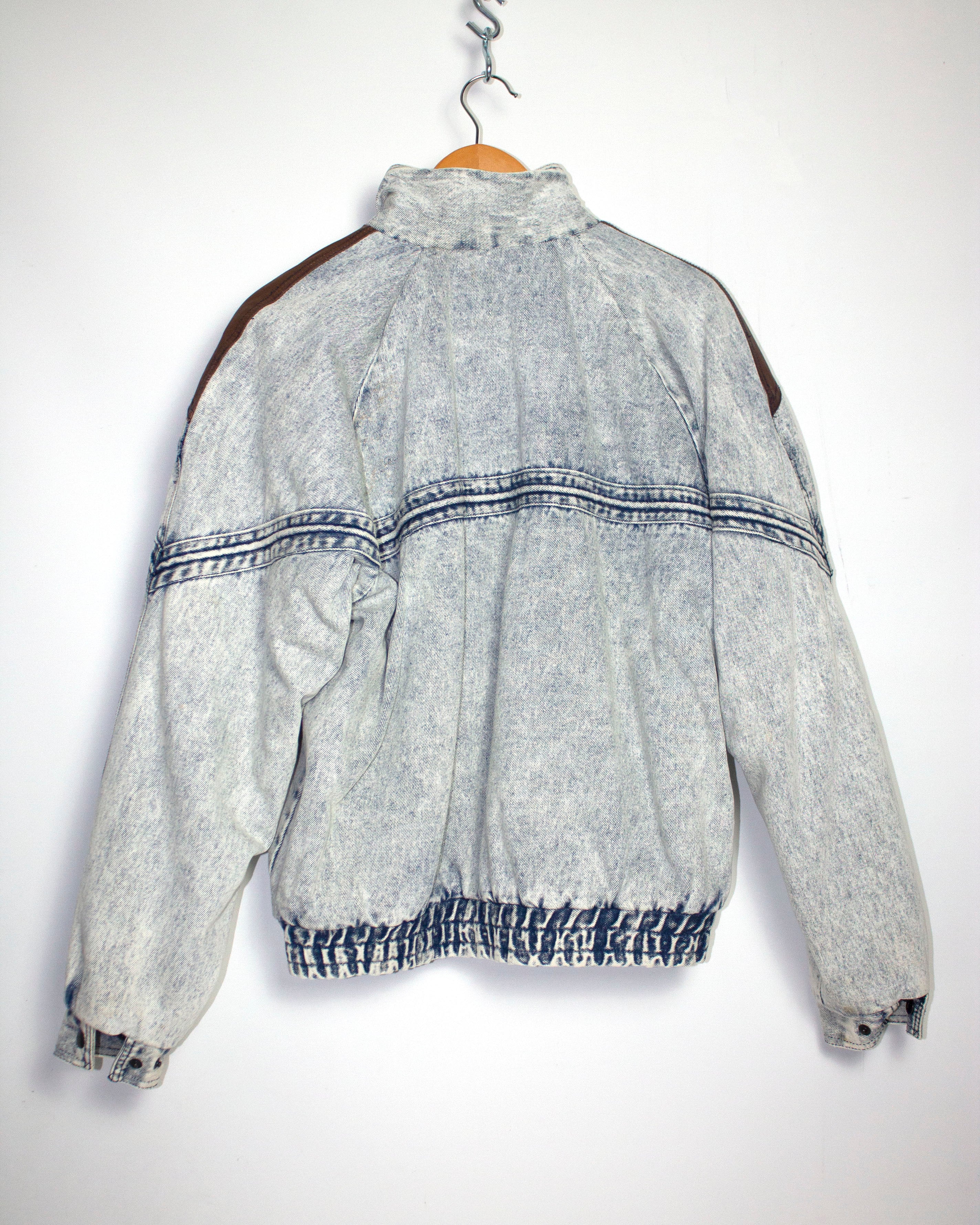 Vintage 1980's Acid Wash Denim Jacket Sz M