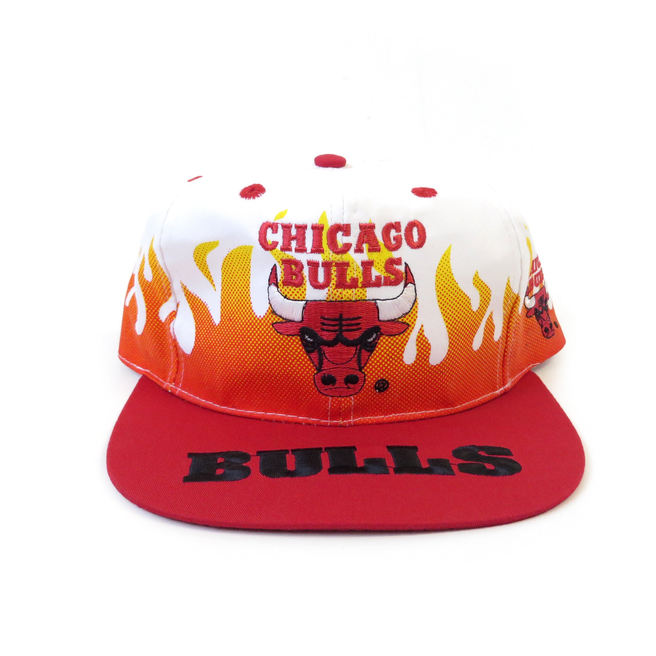 Vintage Chicago Bulls On Fire Snapback Hat
