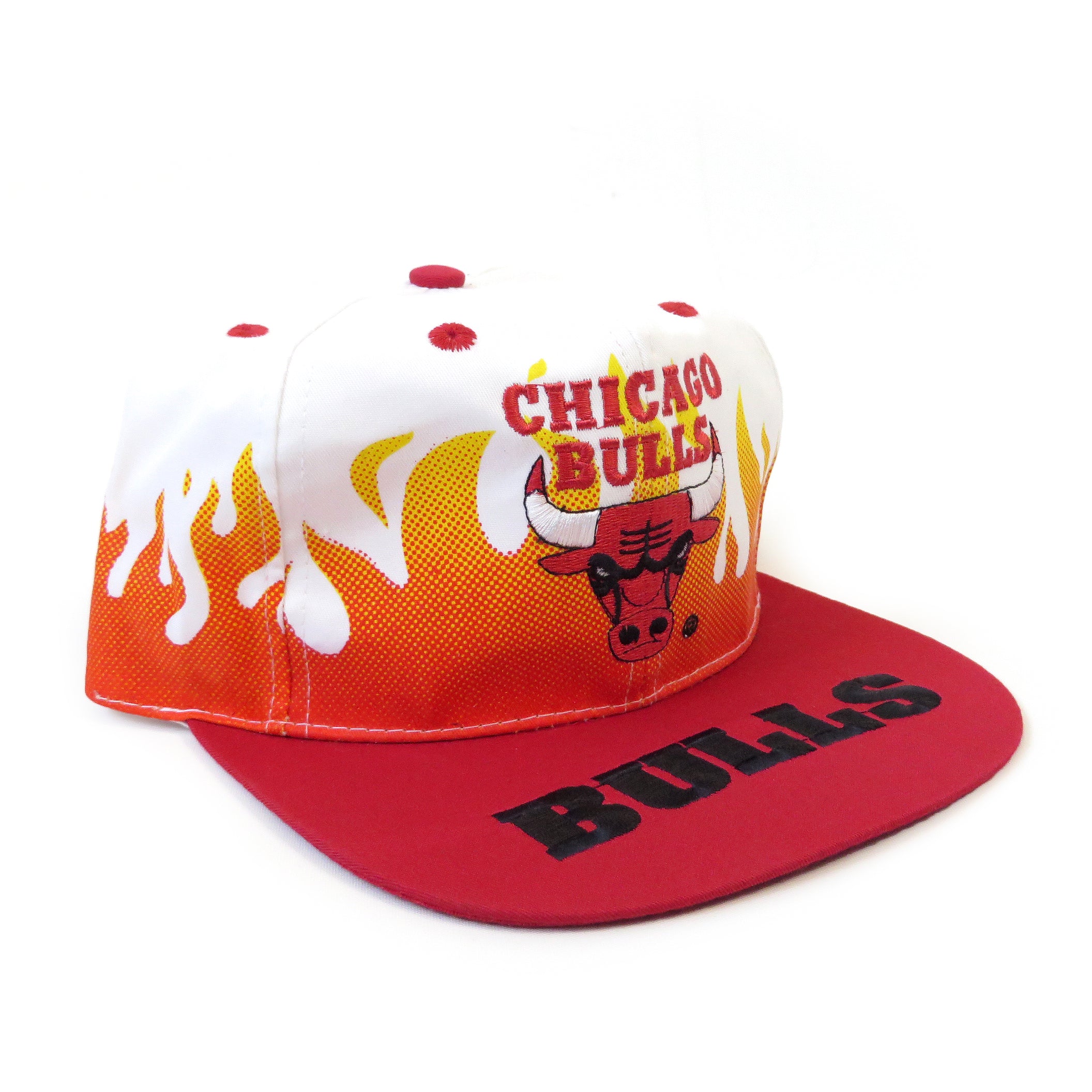 Vintage Chicago Bulls On Fire Snapback Hat