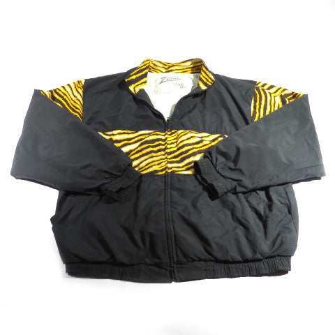 Black and Yellow Zubaz Zip Up Windbreaker Jacket Sz L