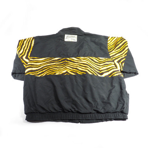 Black and Yellow Zubaz Zip Up Windbreaker Jacket Sz L