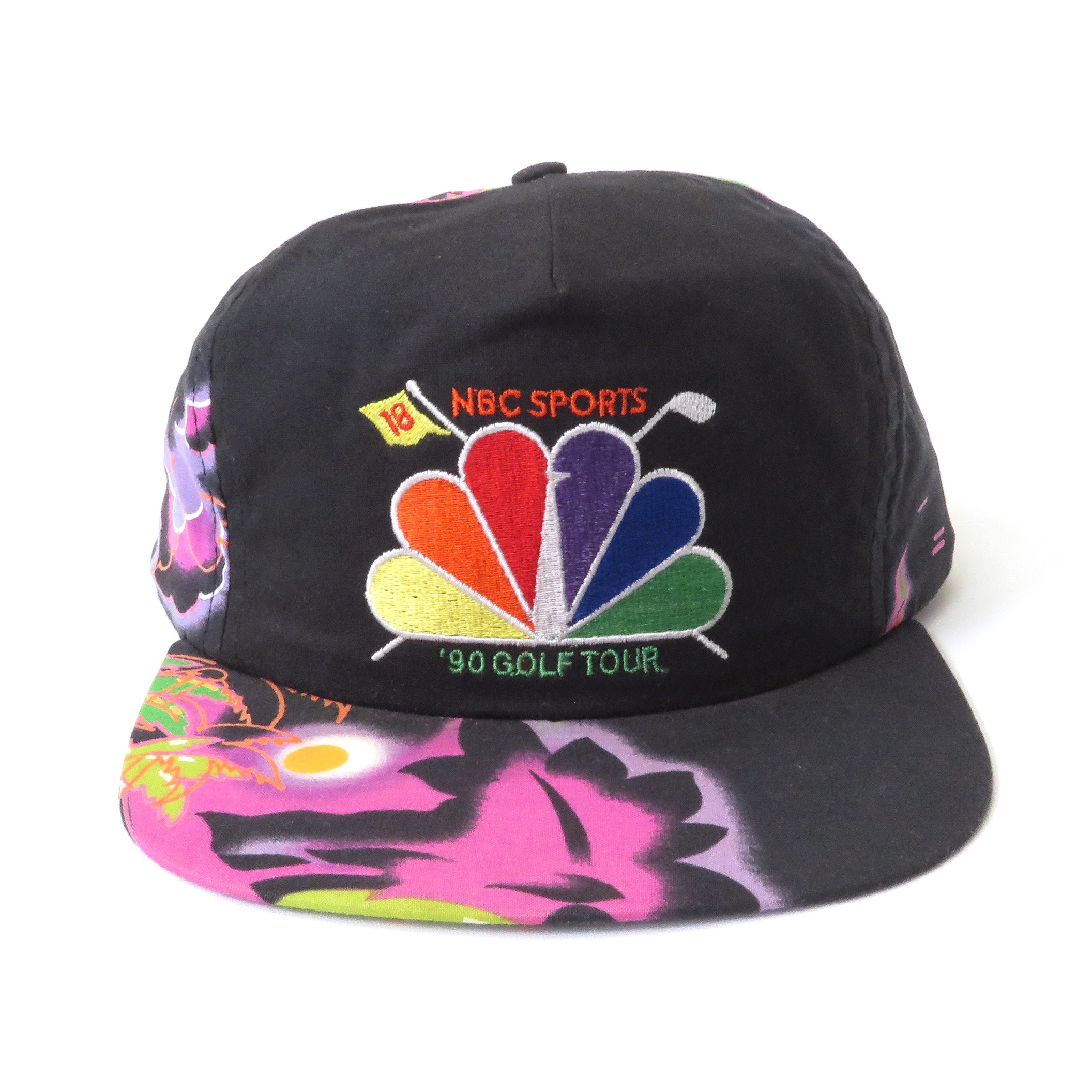 Vintage 1990 NBC Sports Golf Tour Floral Strapback Hat