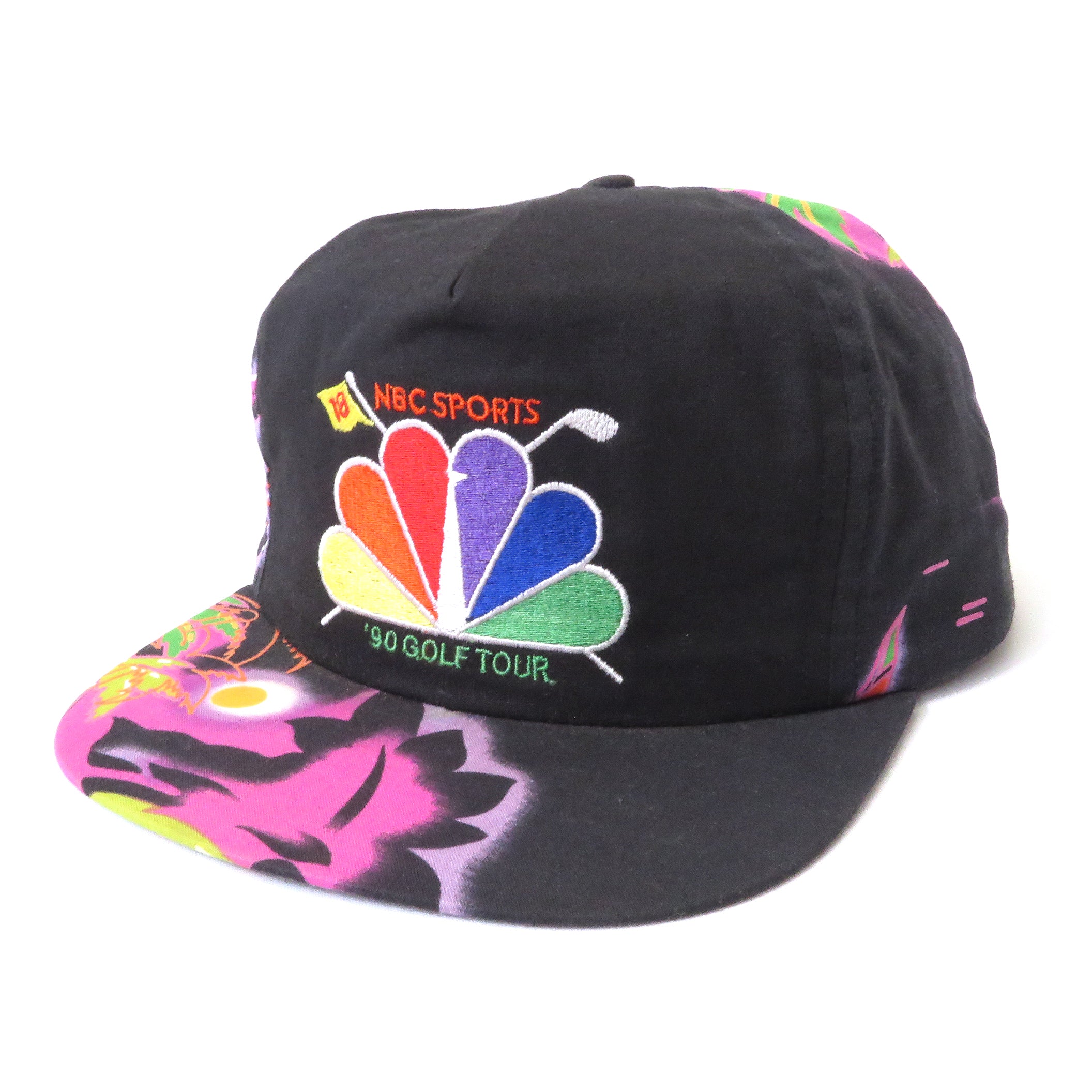 Vintage 1990 NBC Sports Golf Tour Floral Strapback Hat