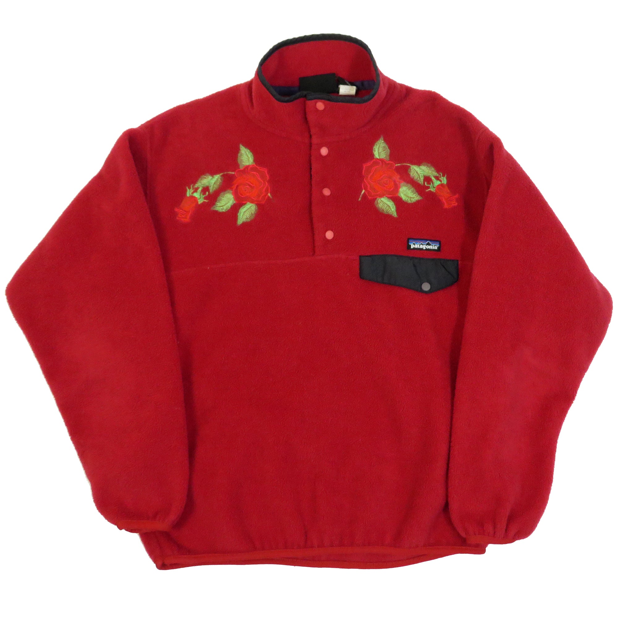 Vintage Patagonia Roses Synchilla Snap-T Fleece Pullover Sweatshirt Sz M