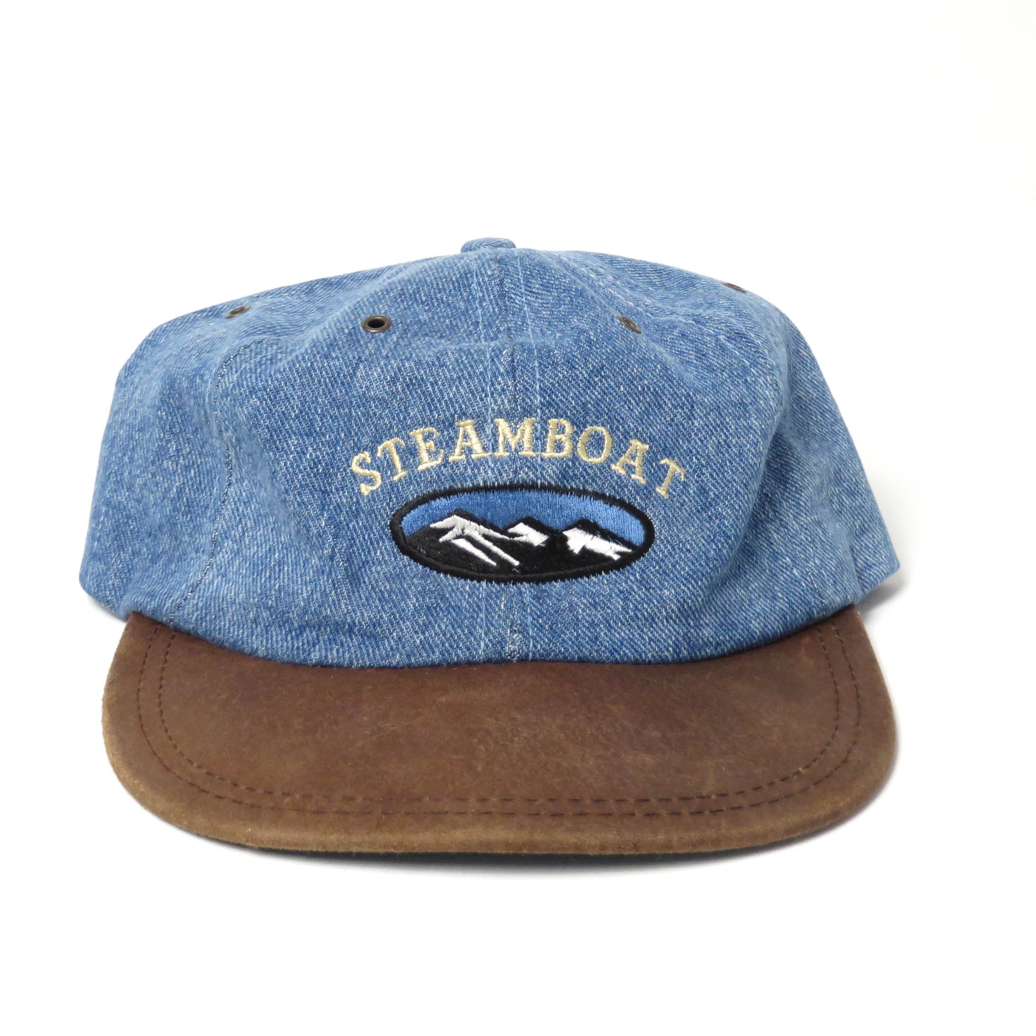 Vintage Steamboat Springs Denim/Leather Strapback Hat