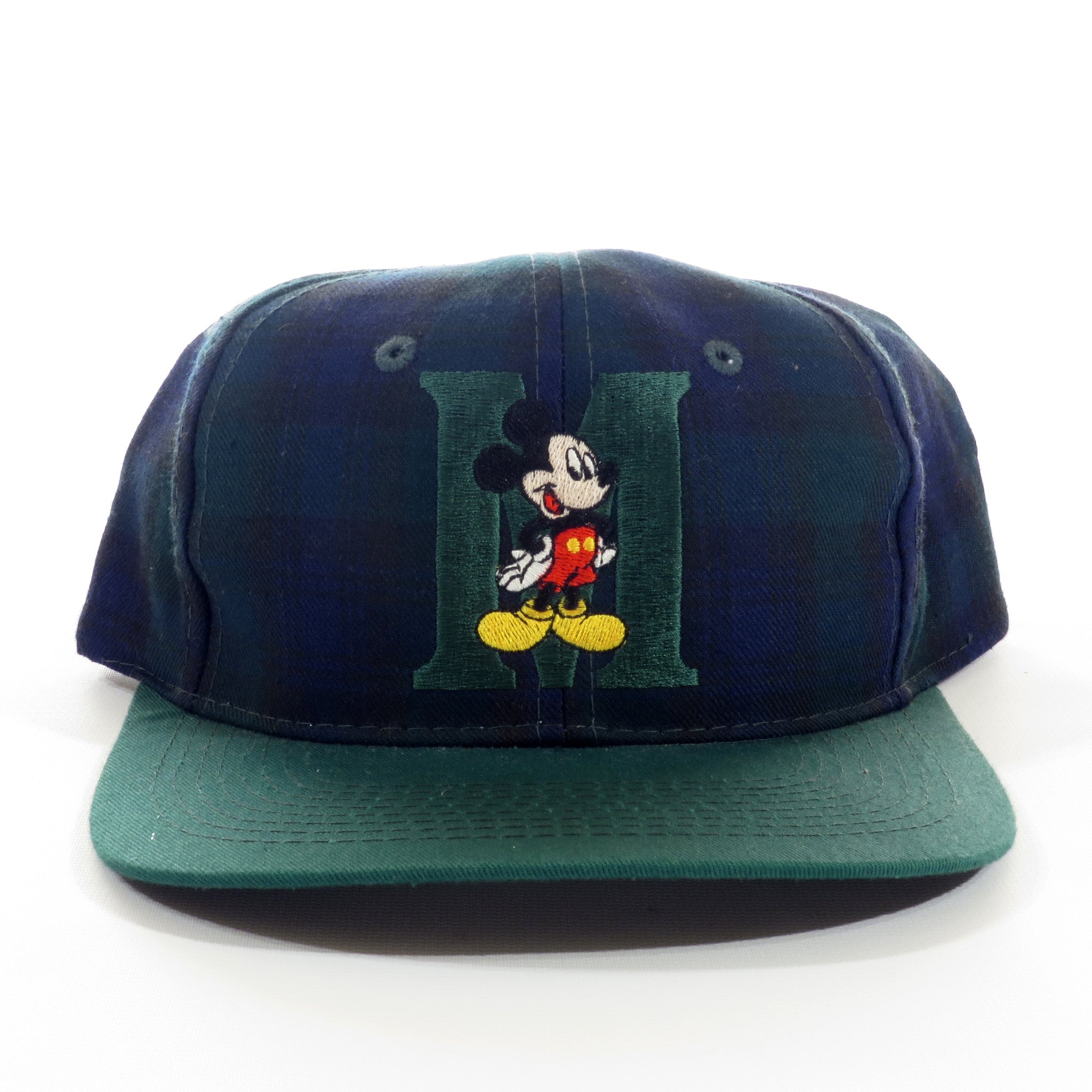 Mickey Mouse Plaid Green Snapback Hat