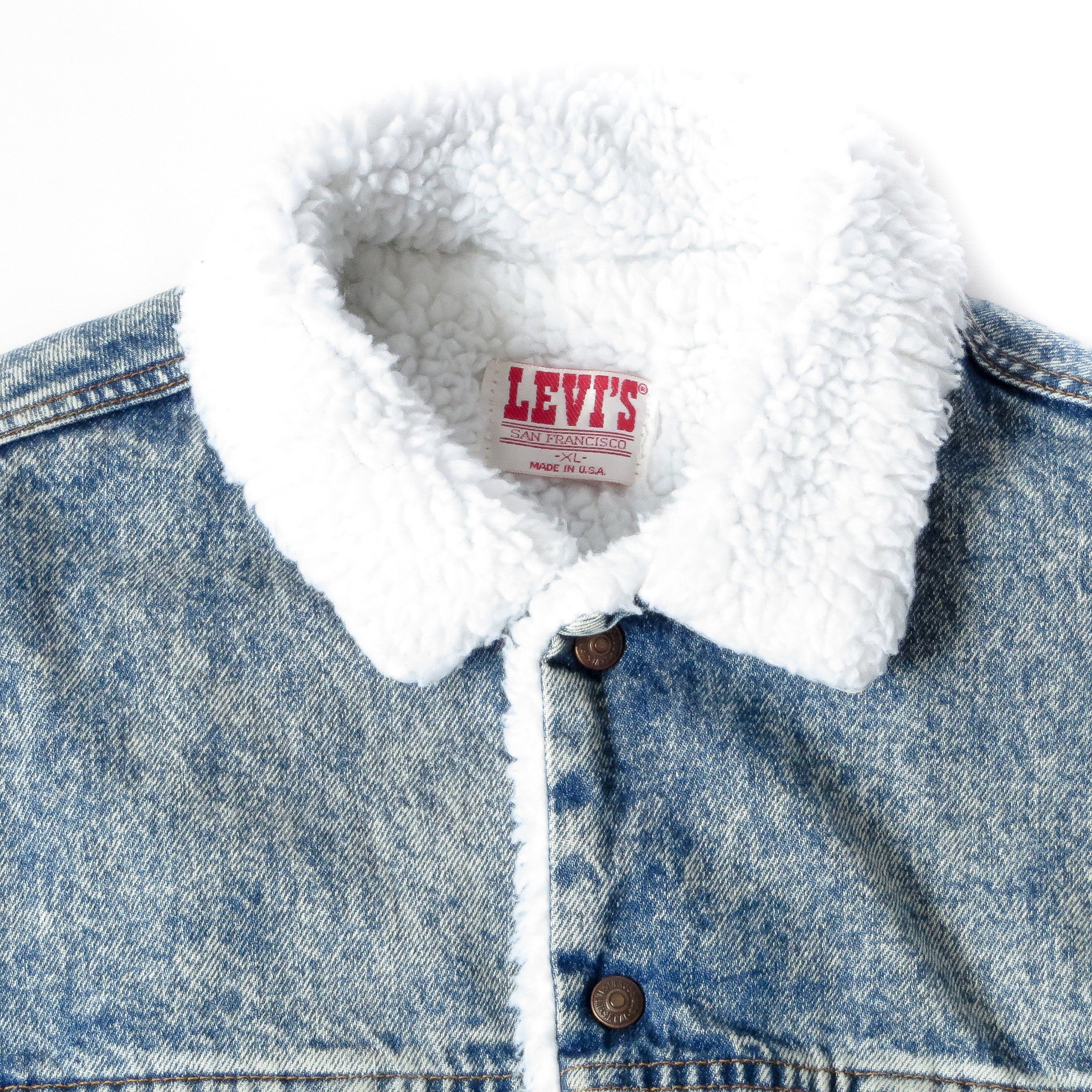 Vintage Levi's Sherpa Lined Denim Jacket Sz XL