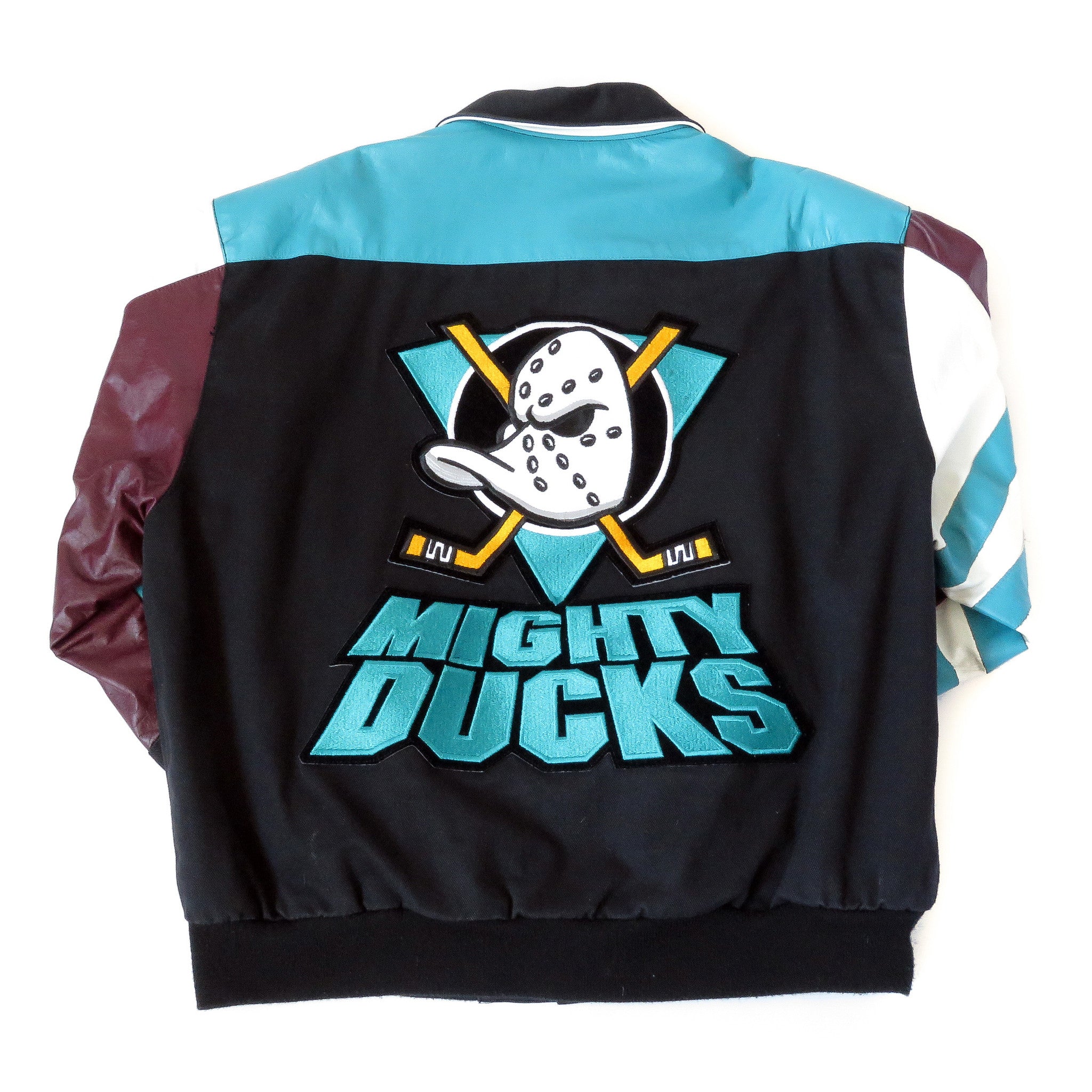 Vintage Mighty Ducks Leather Jeff Hamilton Jacket Sz L