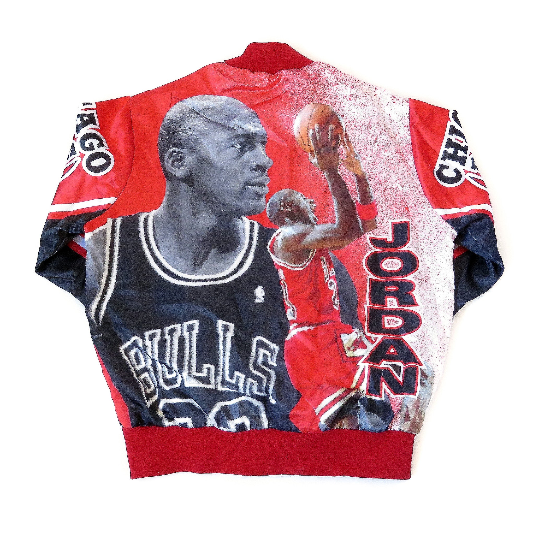 VTG Chalk Line Fanimation Michael Jordan Chicago Bulls Photo Jacket Men's  Small