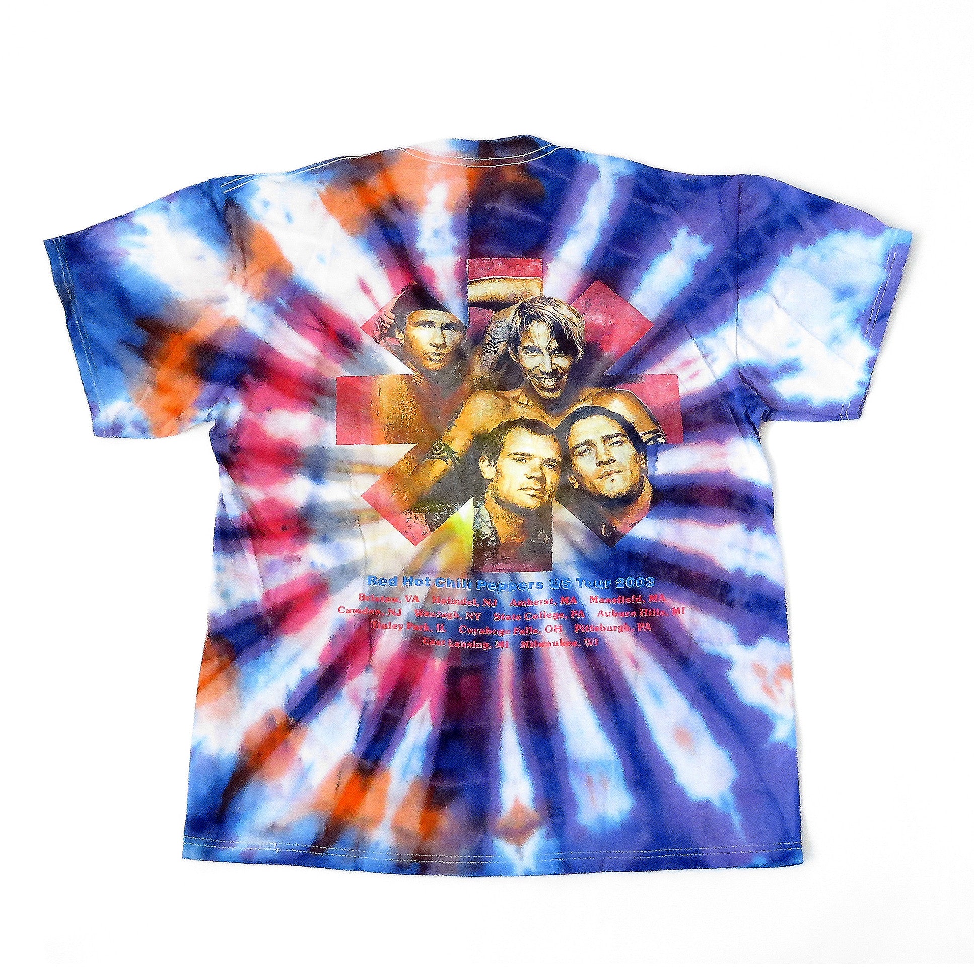 Red Hot Chili Peppers Tie-Dye By The Way Tour T-Shirt Sz L