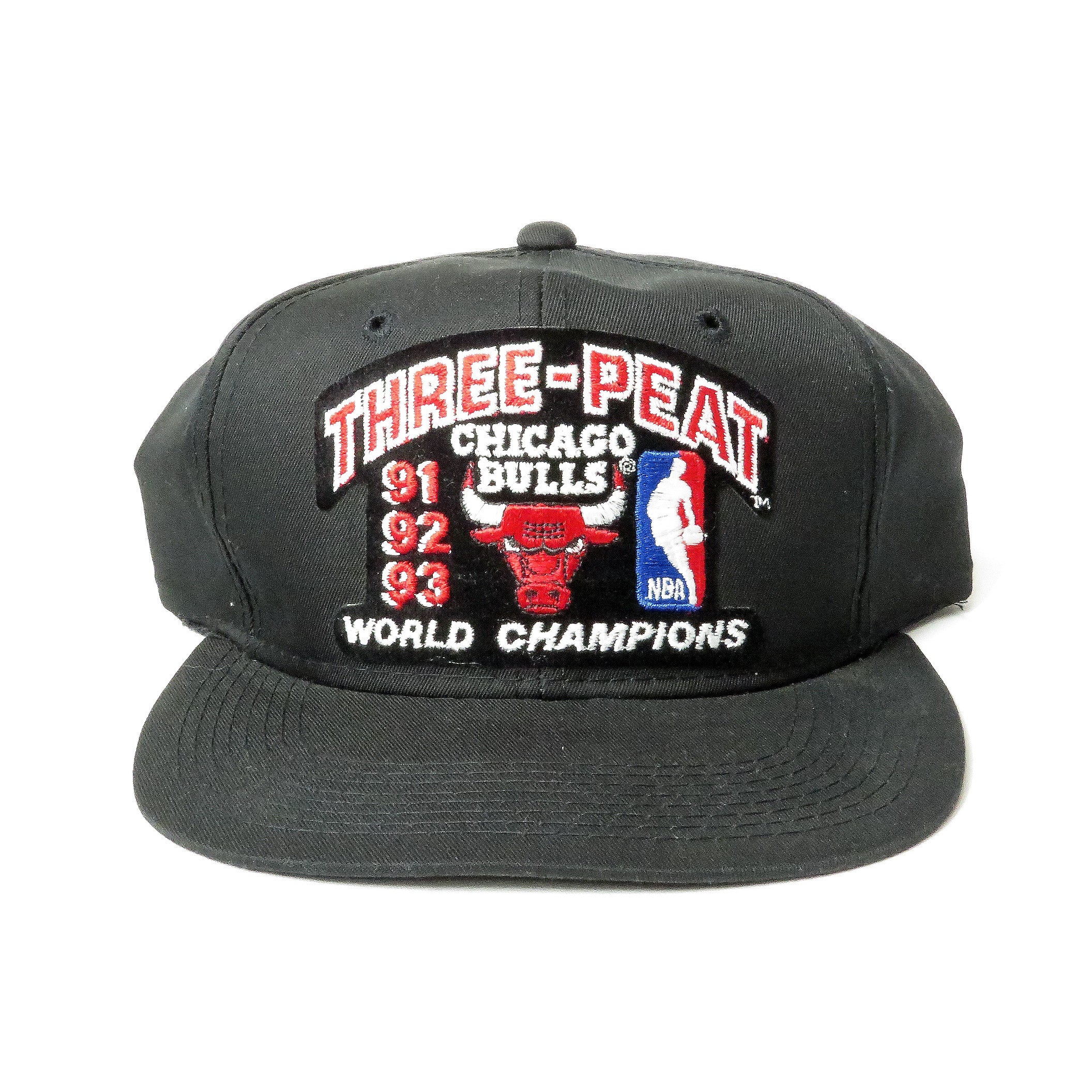 Vintage Rare Chicago Bulls NBA 3 Peat Champion Sports Hat Cap Vtg Snapback