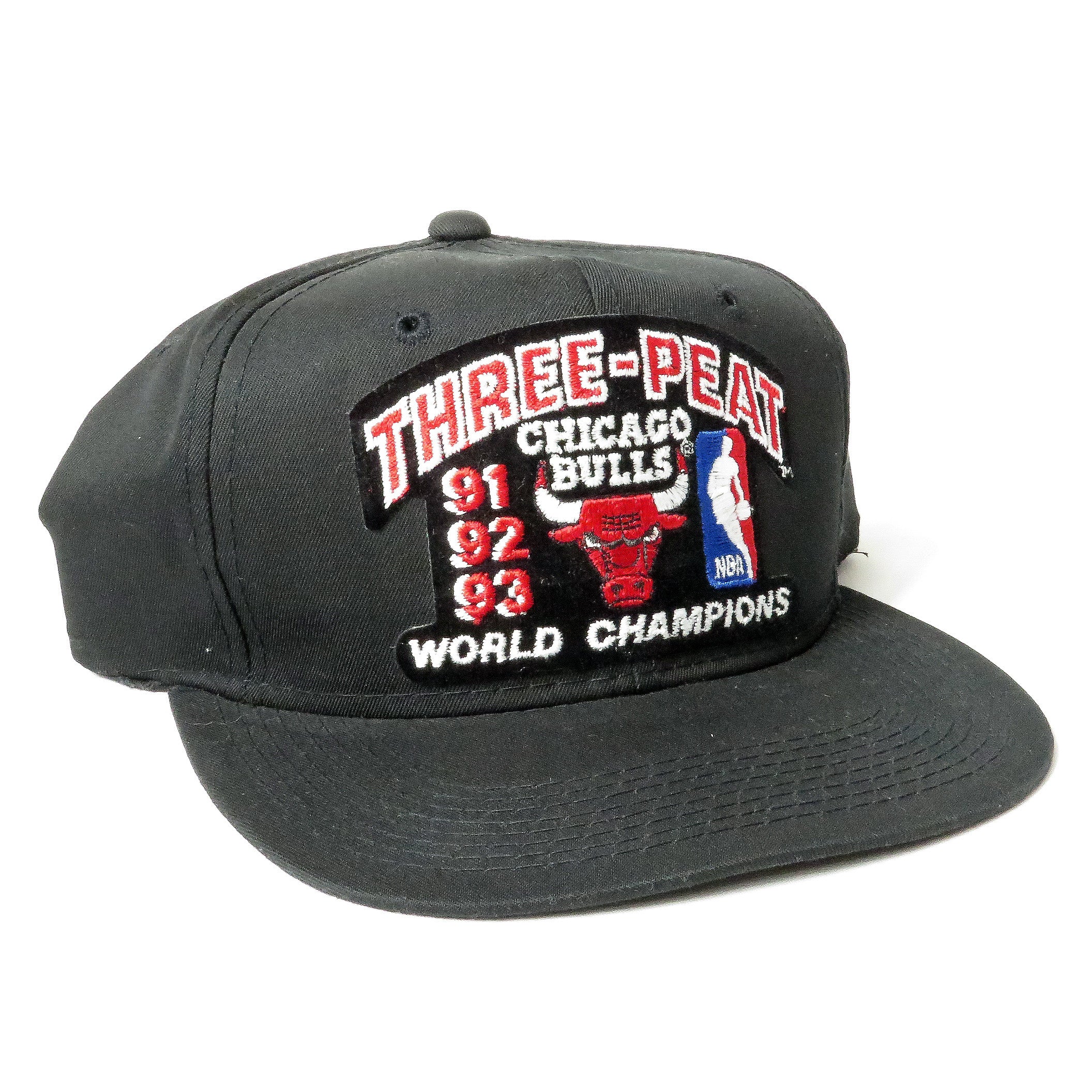 Vintage Chicago Bulls Three Peat World Champions Snapback Hat