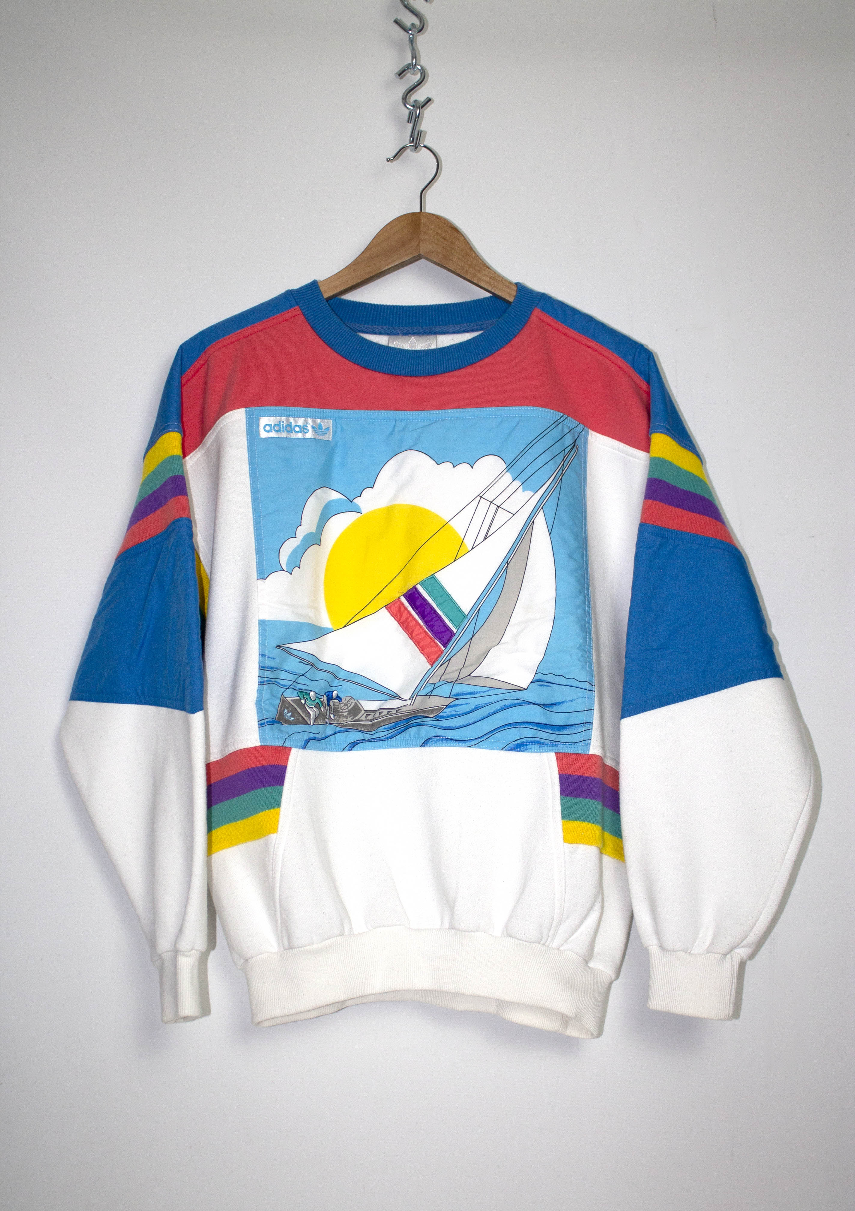 Vintage 80's Adidas Regatta Sailing Crewneck Sweatshirt Sz M