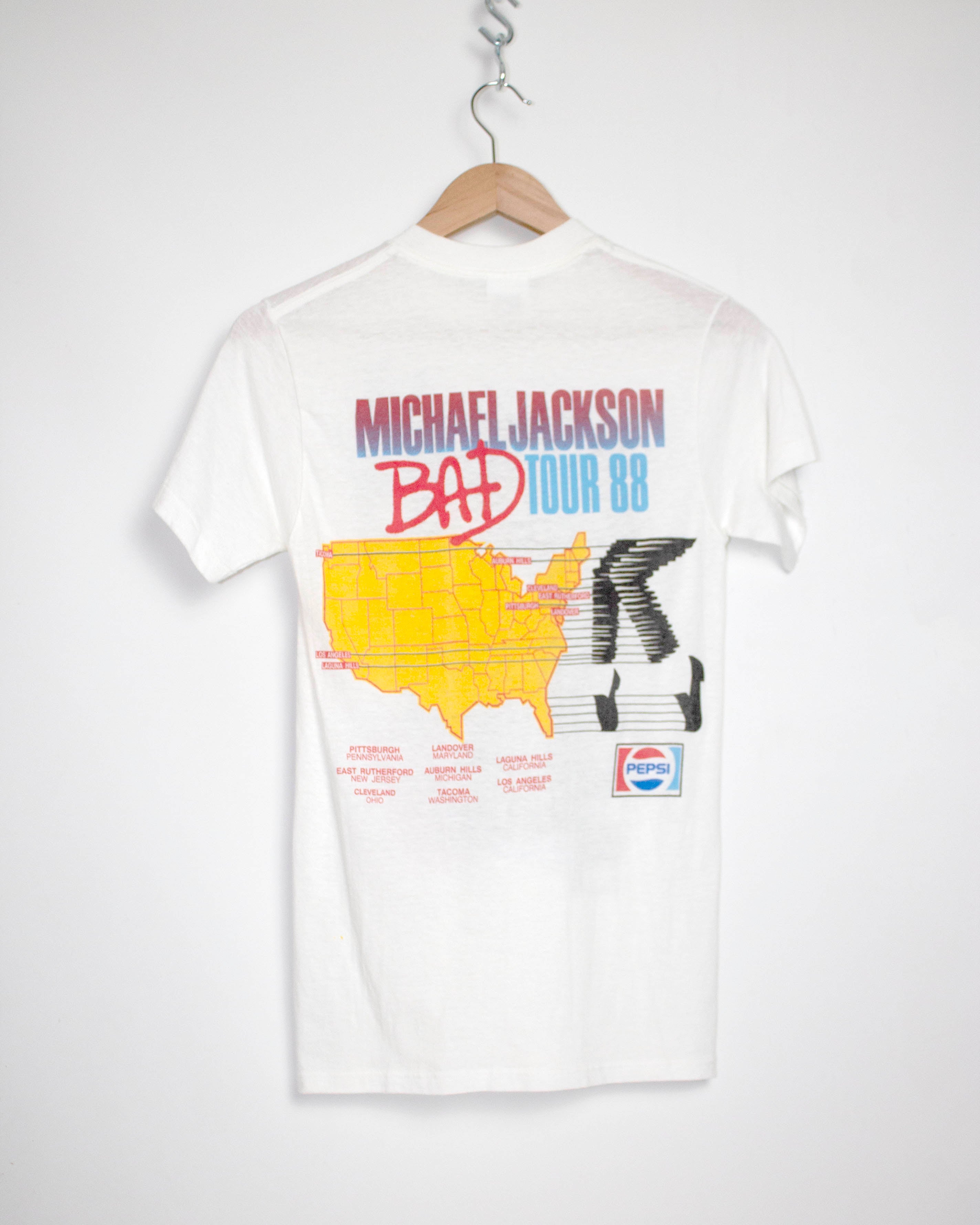 Vintage 1988 Michael Jackson US Bad Tour T-Shirt Sz M