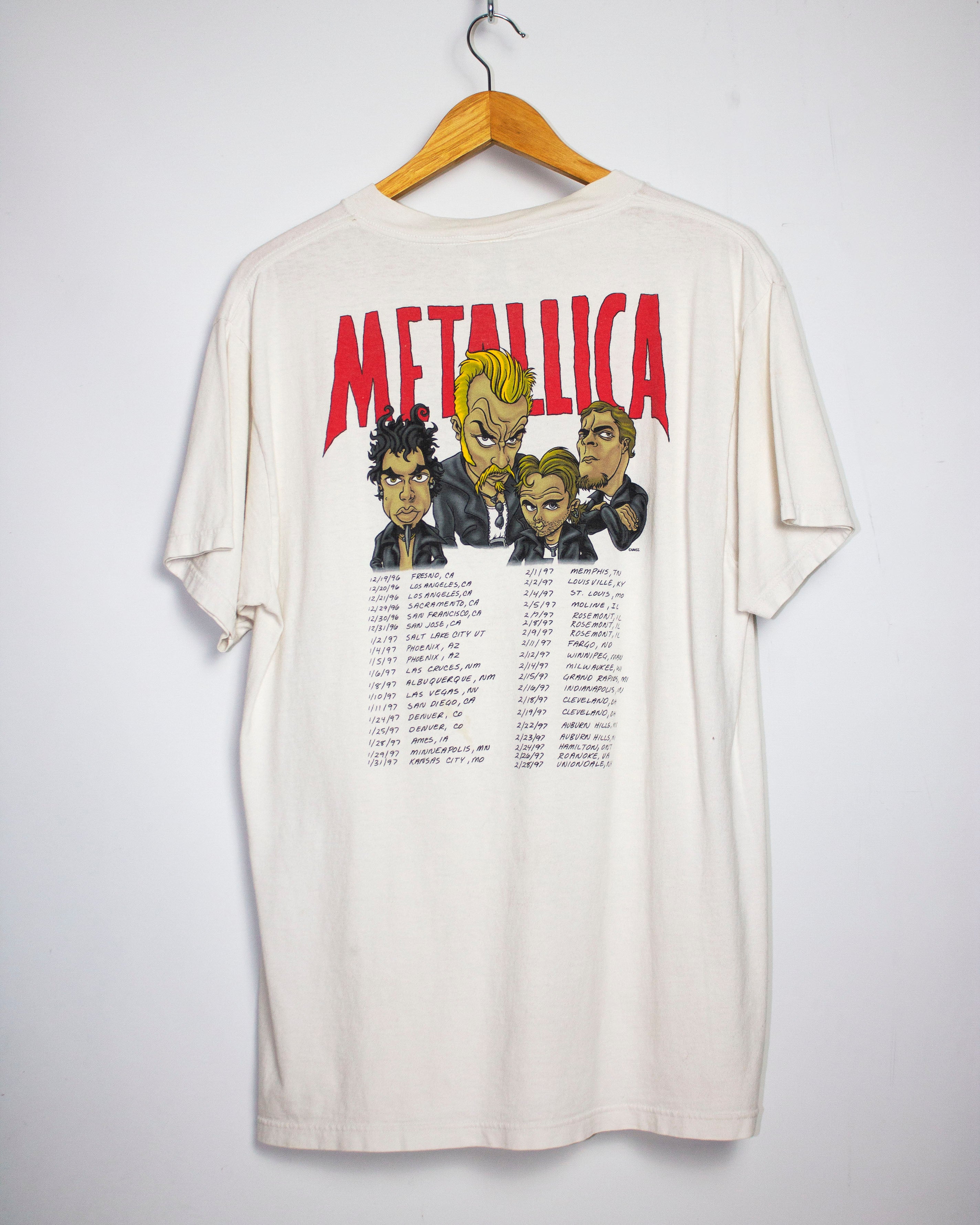Vintage 1996 Metallica Poor Touring Me Tour T-Shirt Sz L