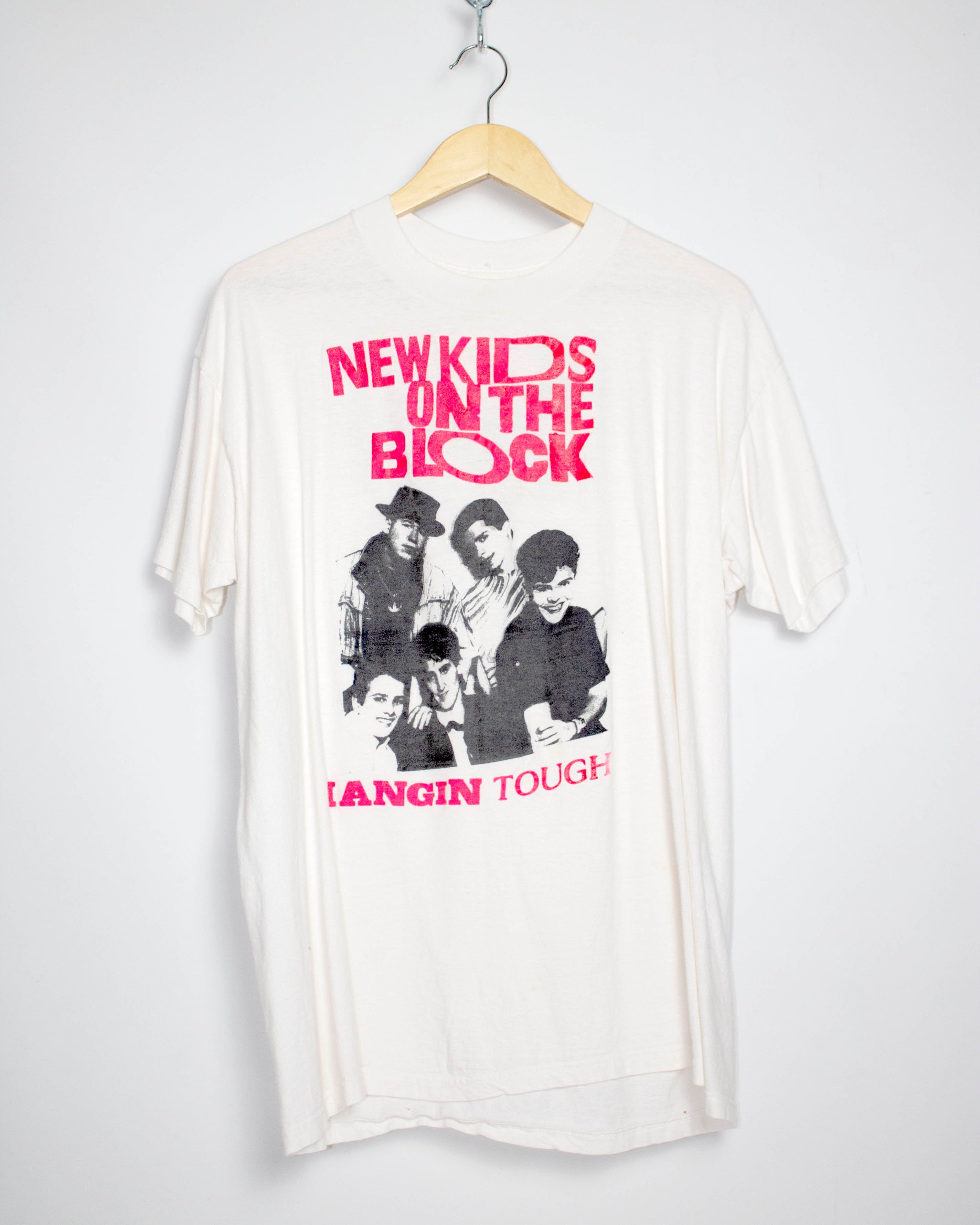 Vintage New Kids On The Block Hangin' Tough Tour T-Shirt Sz XL