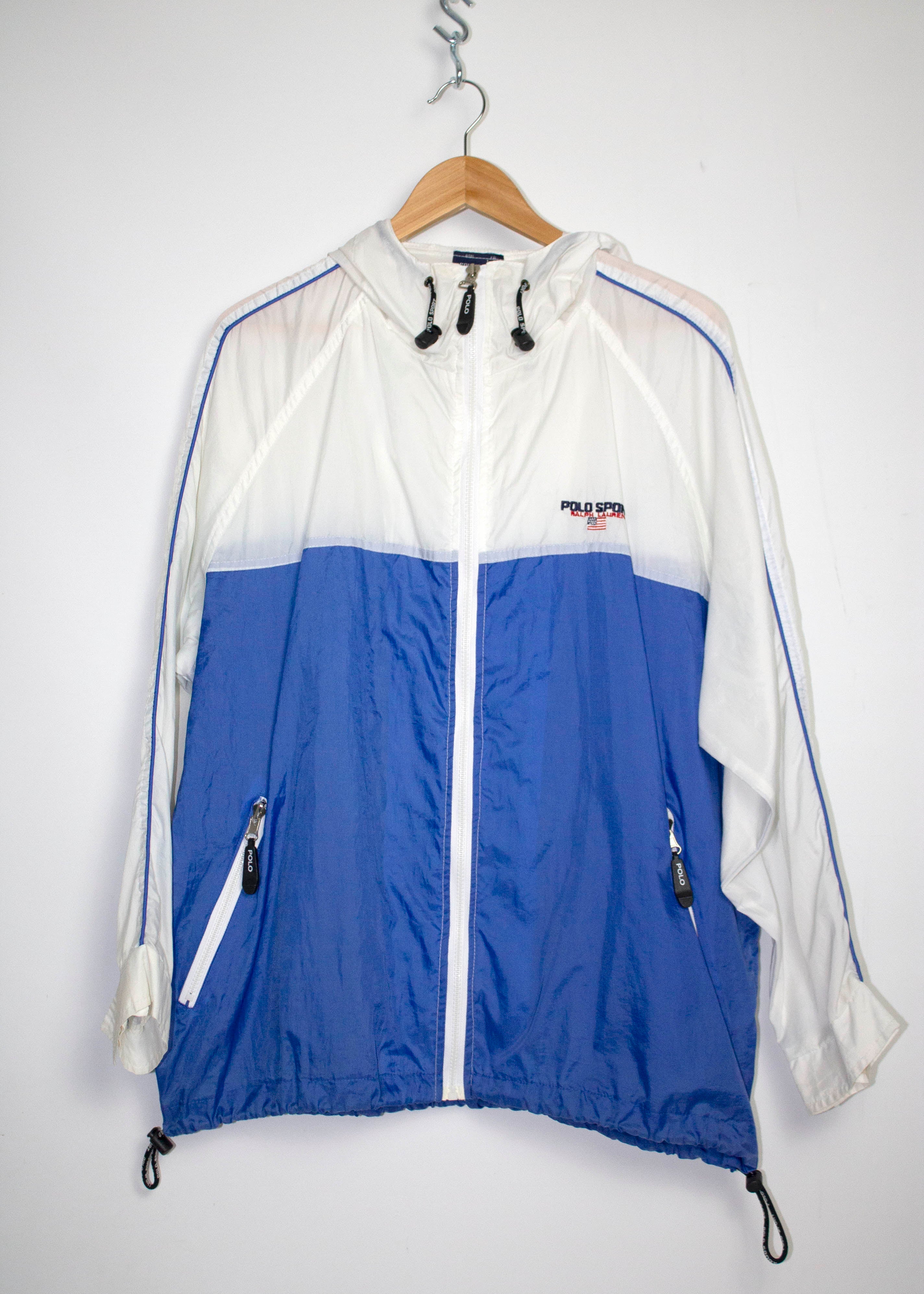 Vintage Polo Sport Ralph Lauren Hooded Windbreaker Jacket Sz L