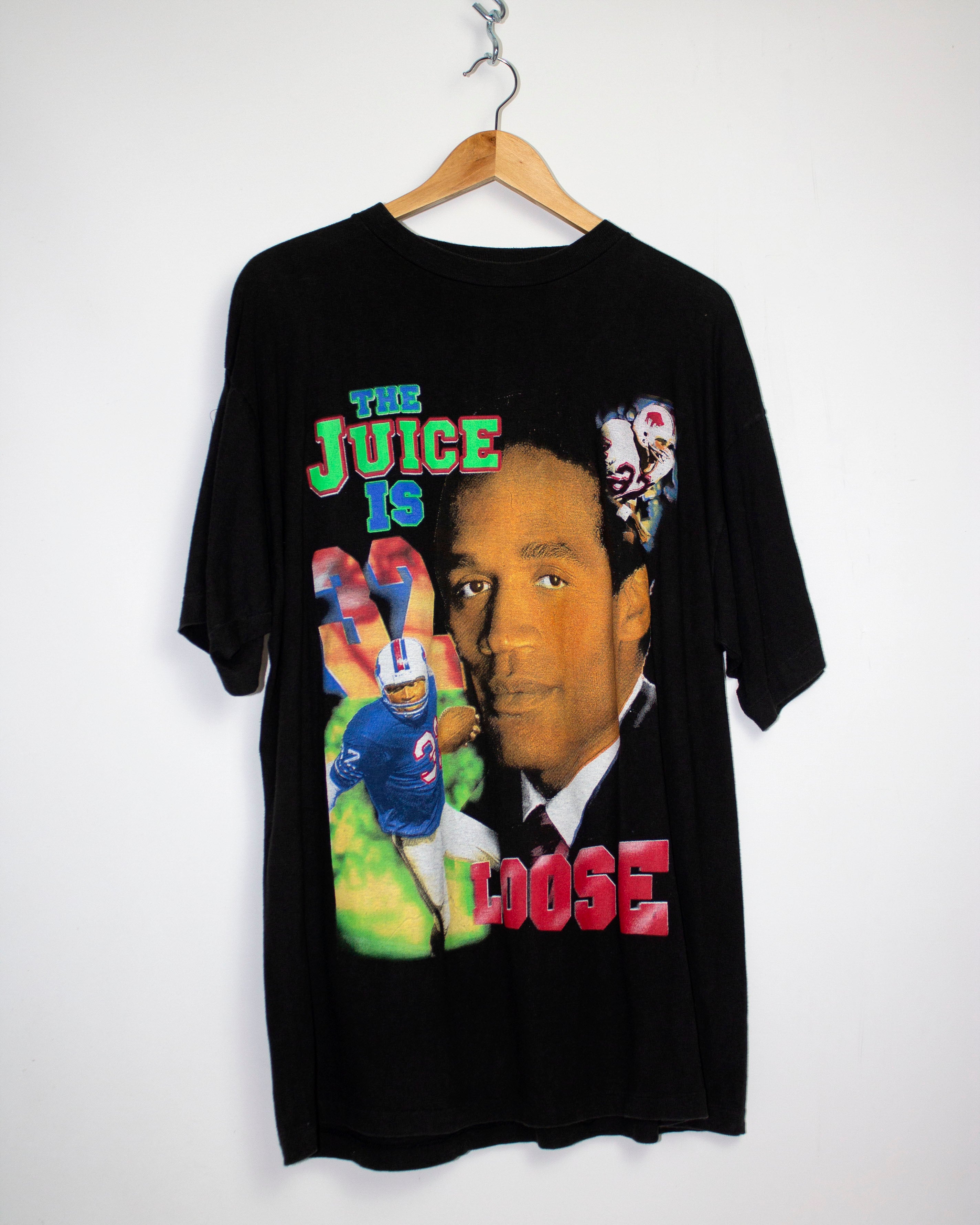 Vintage OJ Simpson The Juice Is Loose Not Guilty T-Shirt Sz XL