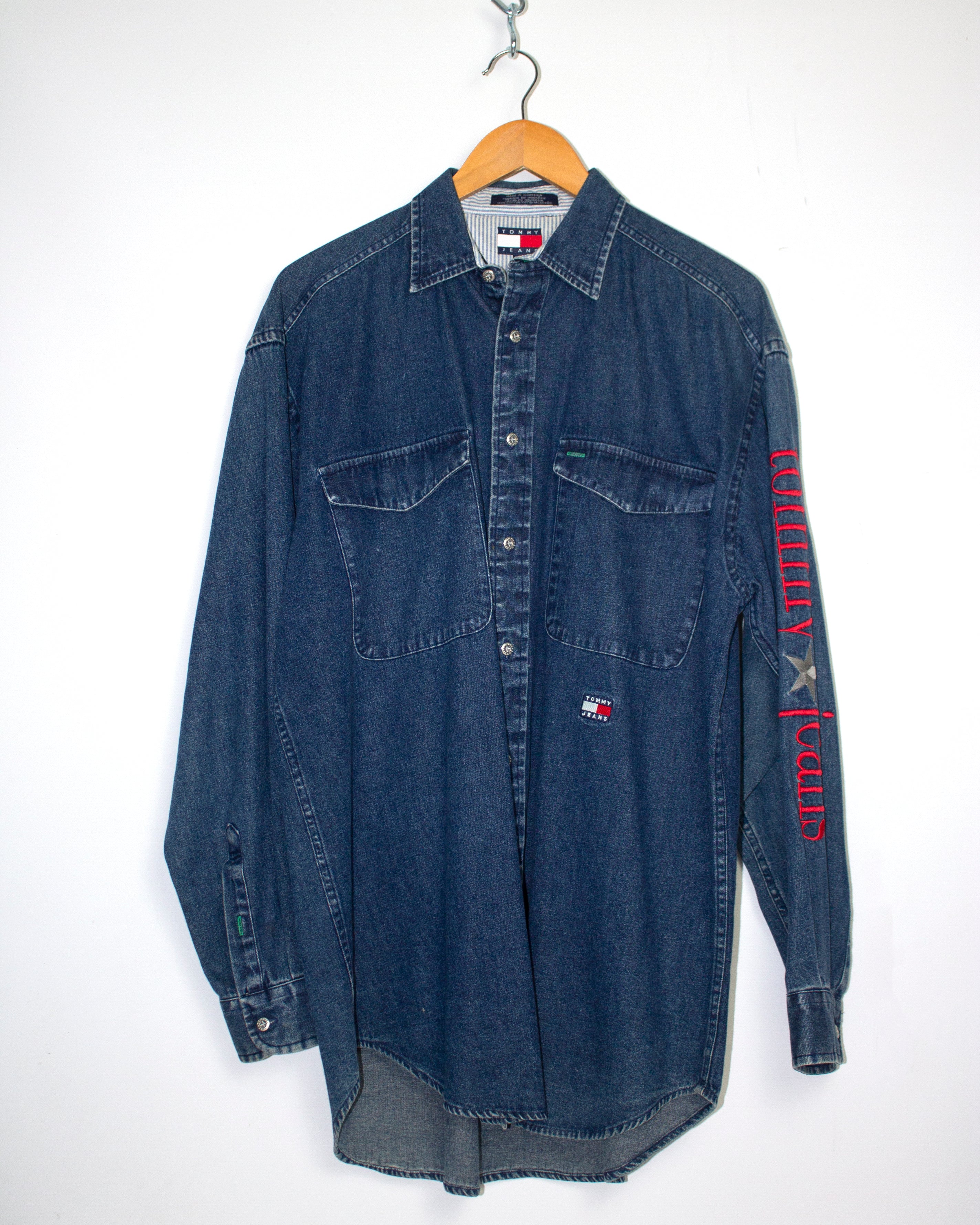 Vintage Tommy Hilfiger Denim Button Down Shirt Sz S