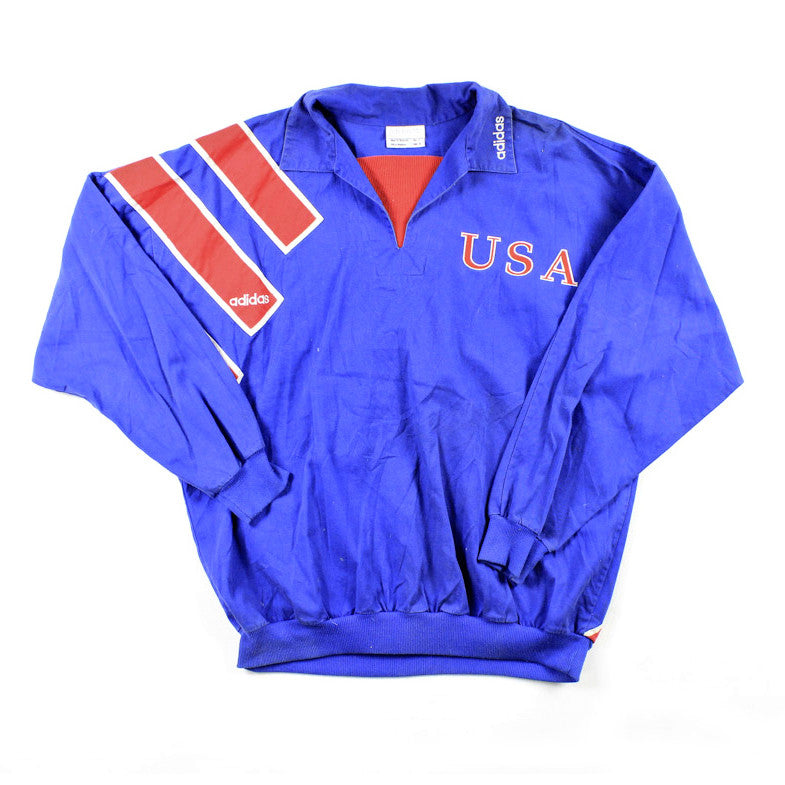 Vintage Adidas USA Collared Pullover Sweatshirt Sz L