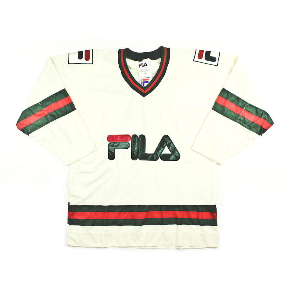 rijm Frank Worthley Symmetrie Vintage Deadstock Fila Hockey Jersey Sz XL – Snap Goes My Cap