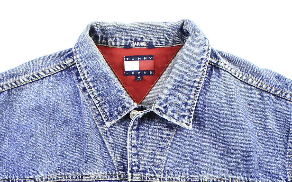 Vintage Tommy Hilfiger Flag Denim Jacket Sz XL