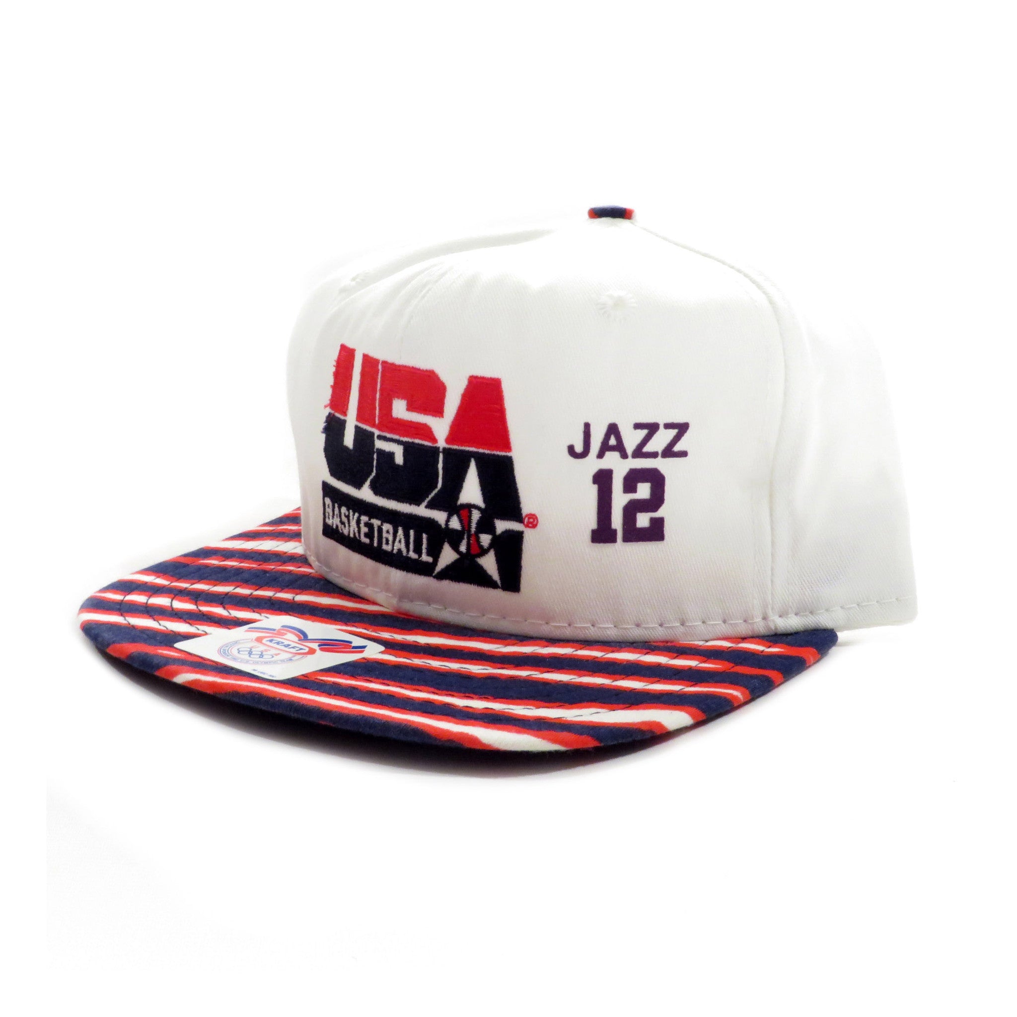 USA Basketball Stockton 12 Jazz Zubaz Snapback Hat